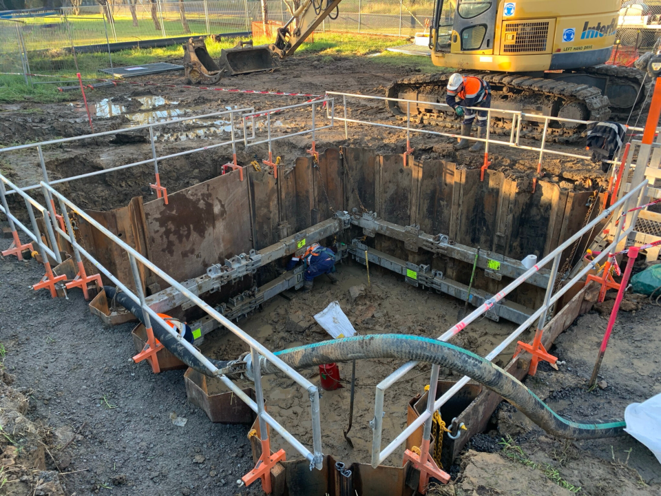 Shoring with a high water table present - Sydney