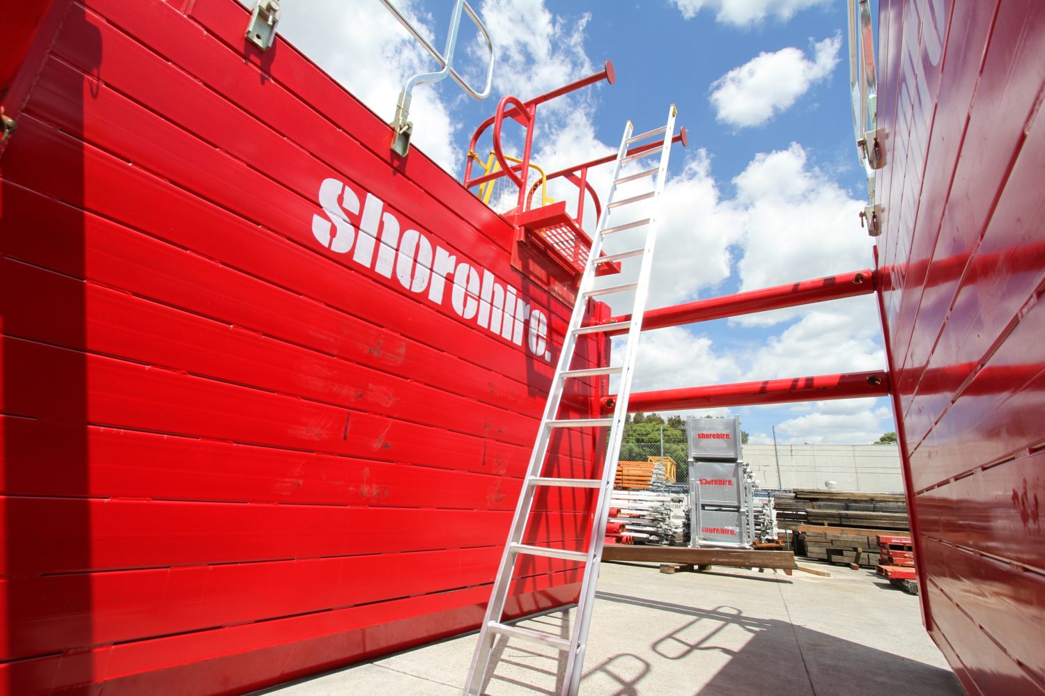 Access Ladder in a Steel Shoring Box